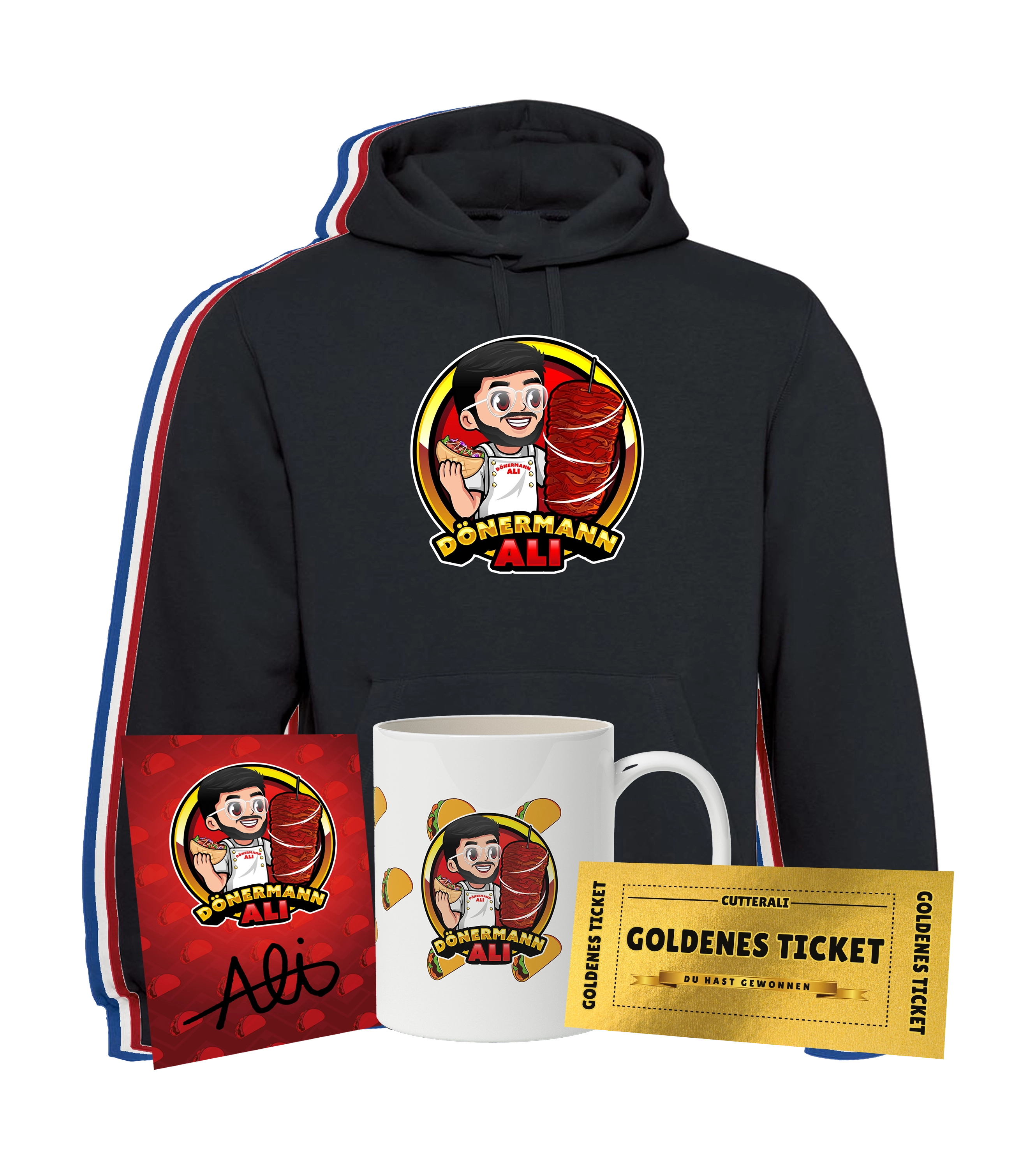 CutterAli Bundle - Hoodie + Tasse + handsignierte Autogrammkarte