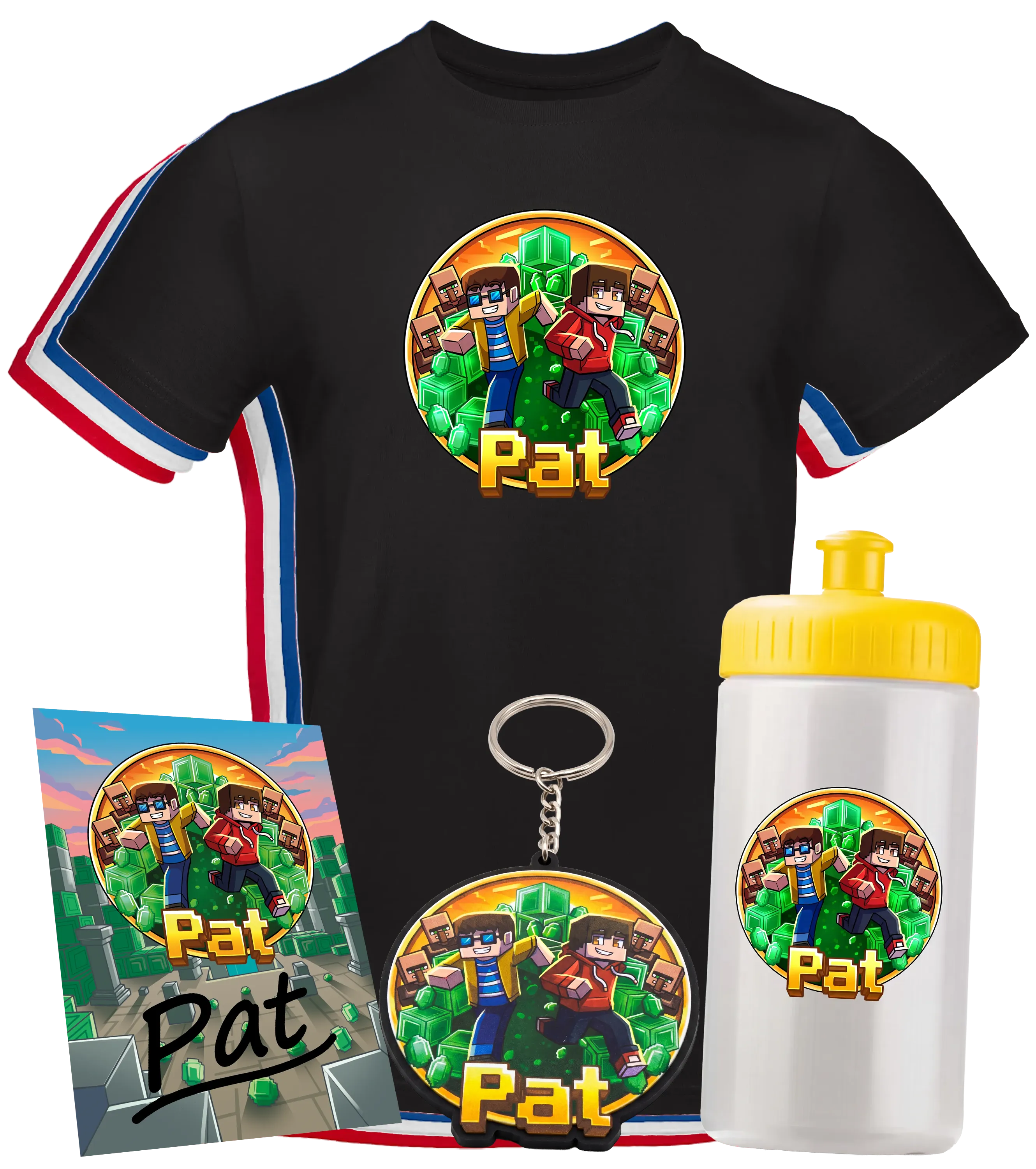 Pat - T-Shirt + Flasche + Schlüsselanhänger + Autogrammkarte