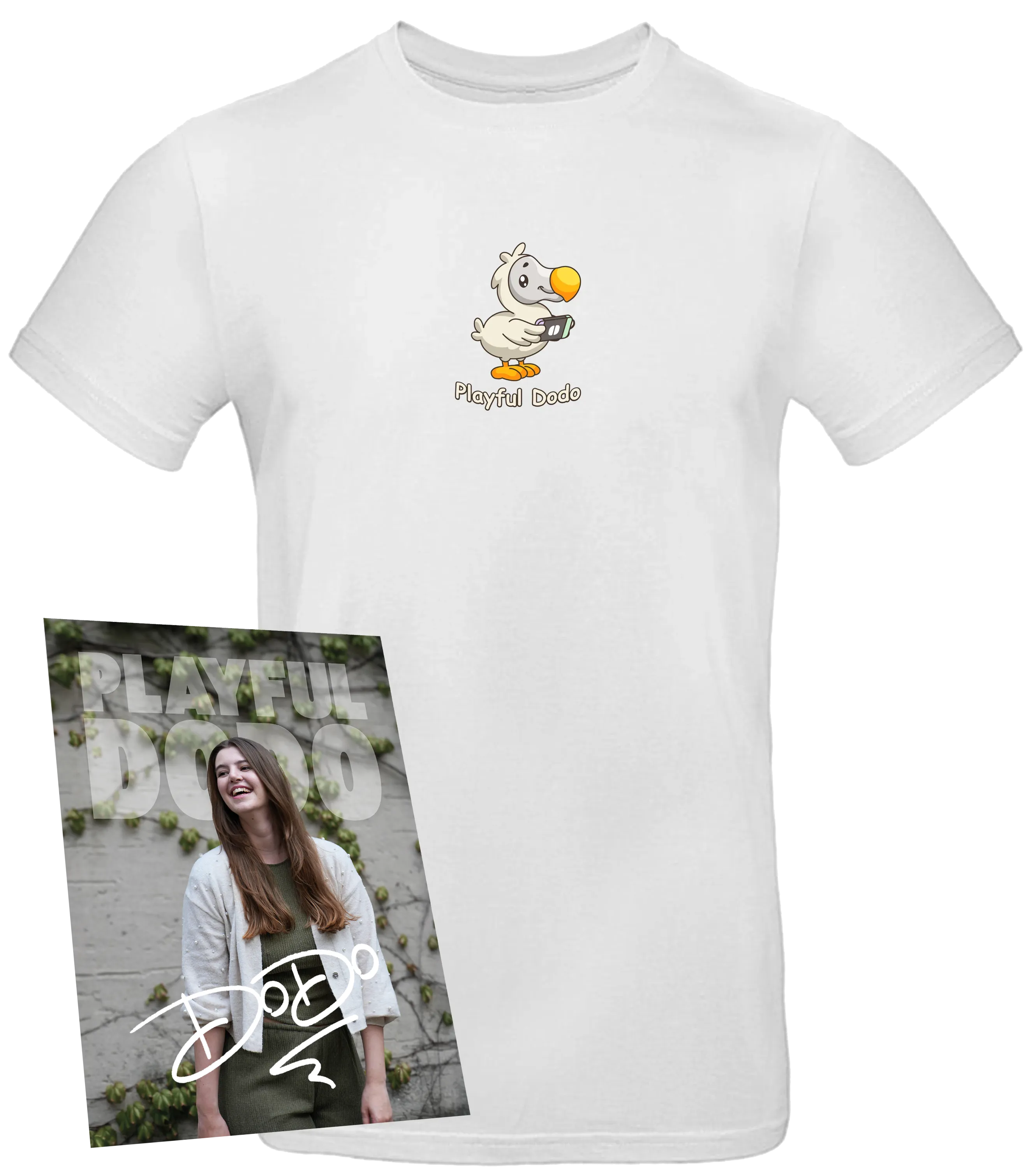 PlayfulDodo - T-Shirt + Autogrammkarte - Playful Dodo - Weiß