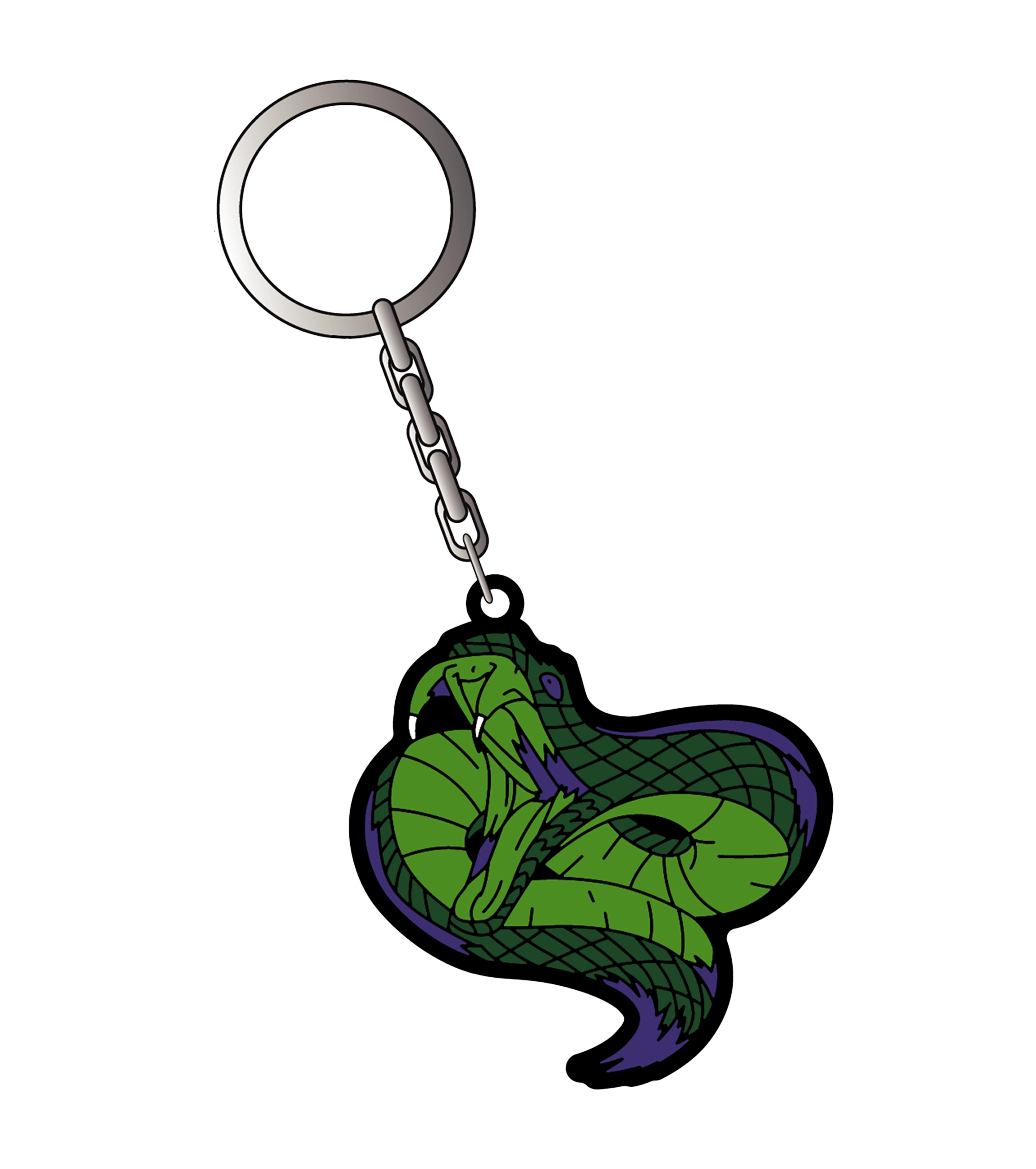 Schwarzer SnakeThug Schlüsselanhänger mit grünem Schlangenmotiv – cooles Accessoire für Fans.