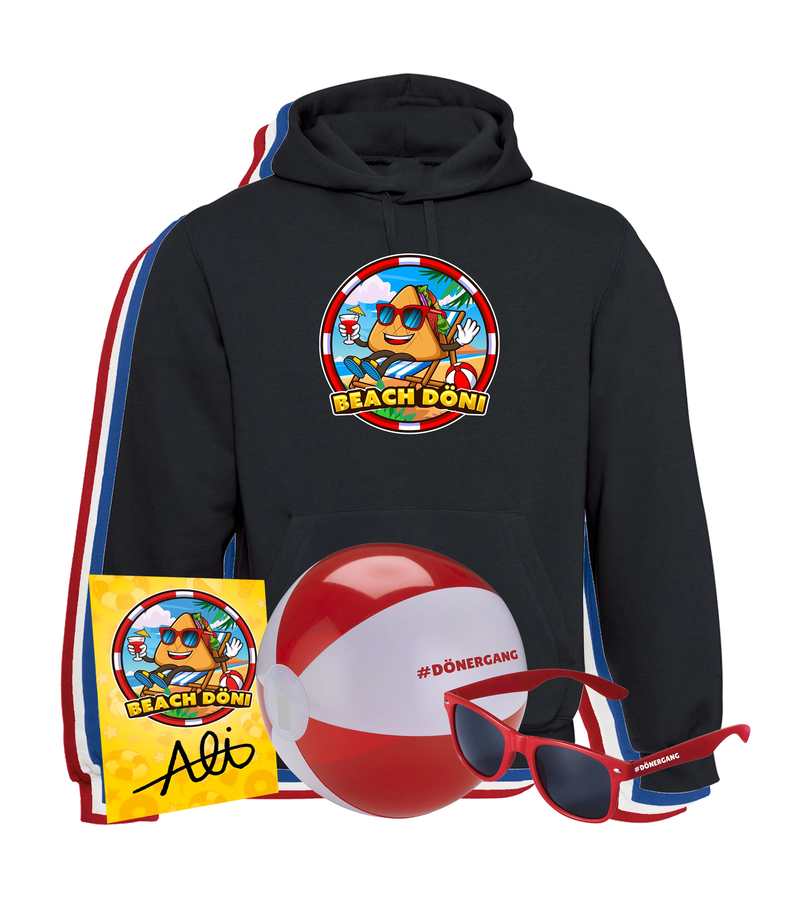 CutterAli Sommer Bundle - Hoodie + Sonnenbrille + Strandball + Autogrammkarte