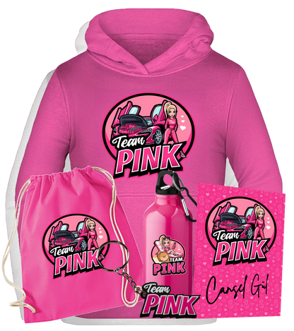 #TEAMPINK Canselguel - Hoodie, Turnbeutel, Trinkflasche, Schlüsselanhänger & handsignierte Autogrammkarte