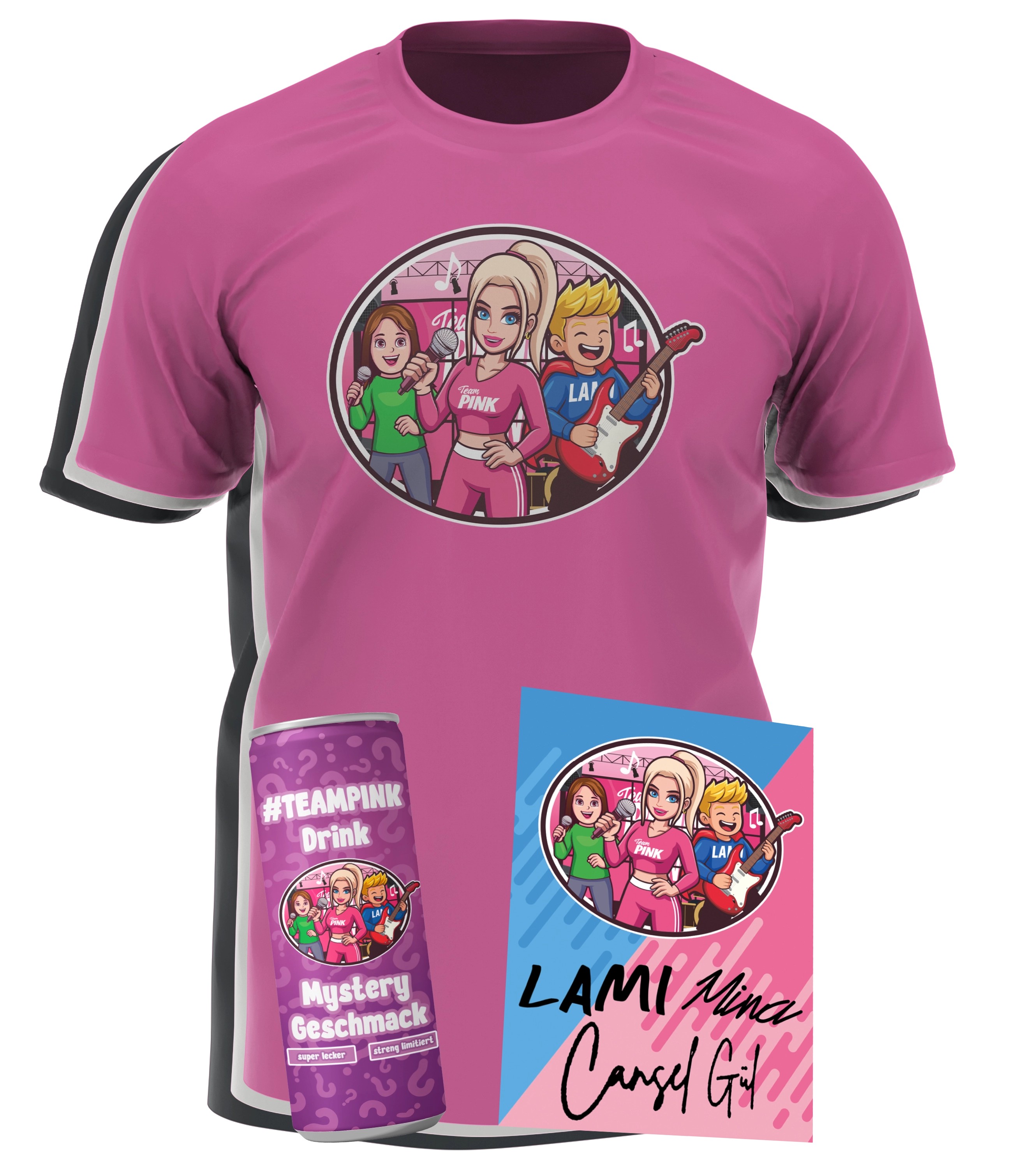 #TEAM PINK CanselGuel Song Bundle - T-Shirt + Mystery Drink + Autogrammkarte