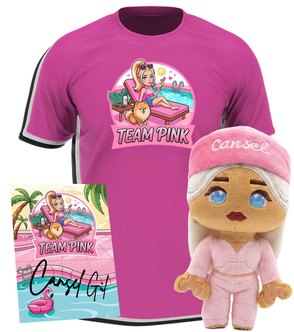 CanselGuel #TEAMPINK Sommer Bundle - T-Shirt + Plushie + Autogrammkarte