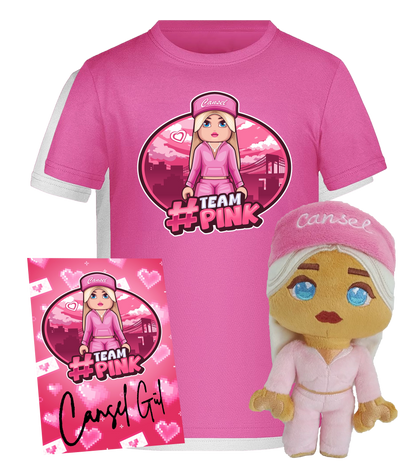 #TEAMPINK Canselguel Roblox Bundle - T-Shirt, Plüschtier & handsignierte Autogrammkarte