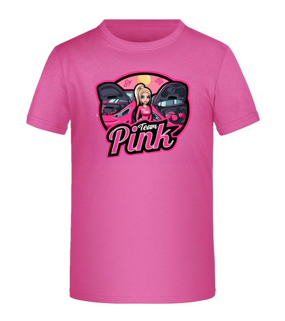 Hochwertiges rosa T-Shirt mit Canselguel-Aufdruck. Perfekt für Fans und Modebegeisterte.