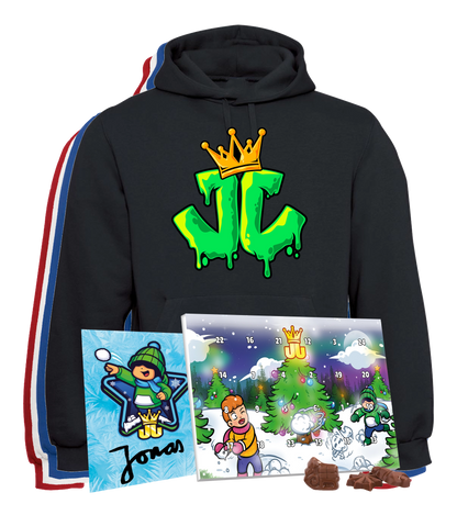 Jo Jonas Adventskalender Bundle - Slime Hoodie + Adventskalender + Autogrammkarte