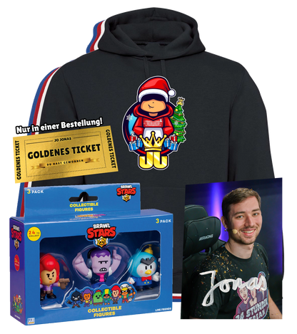 Jo Jonas "Weihnachten" Bundle - Hoodie + Brawl Stars Set + handsignierte Autogrammkarte