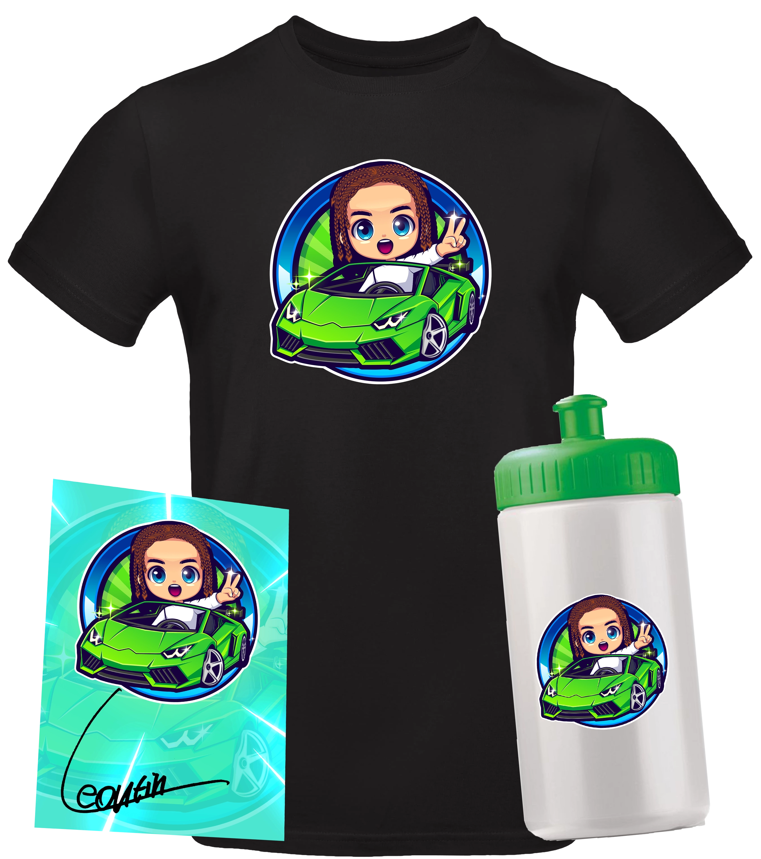Leontin Bundle - T-Shirt + Sportflasche + handsignierte Autogrammkarte