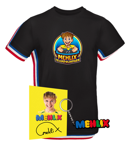Mehlix Trampolinpark Bundle - T-Shirt + Schlüsselanhänger + Autogrammkarte