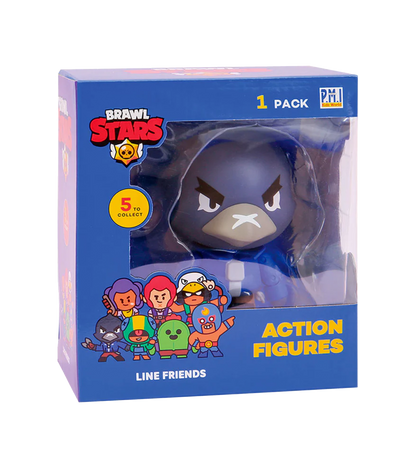 Limitierte Brawler-Actionfigur in Originalverpackung aus der Puuki-Kollektion – detailreiches Sammlerstück mit Line-Friends-Design im Brawl-Stars-Stil, ideal für junge Fans und Sammler.