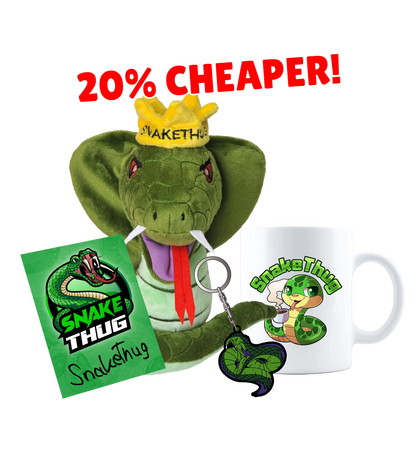 SnakeThug Sparbundle - Cobra Plüschtier + Tasse + Schlüsselanhänger + Autogrammkarte