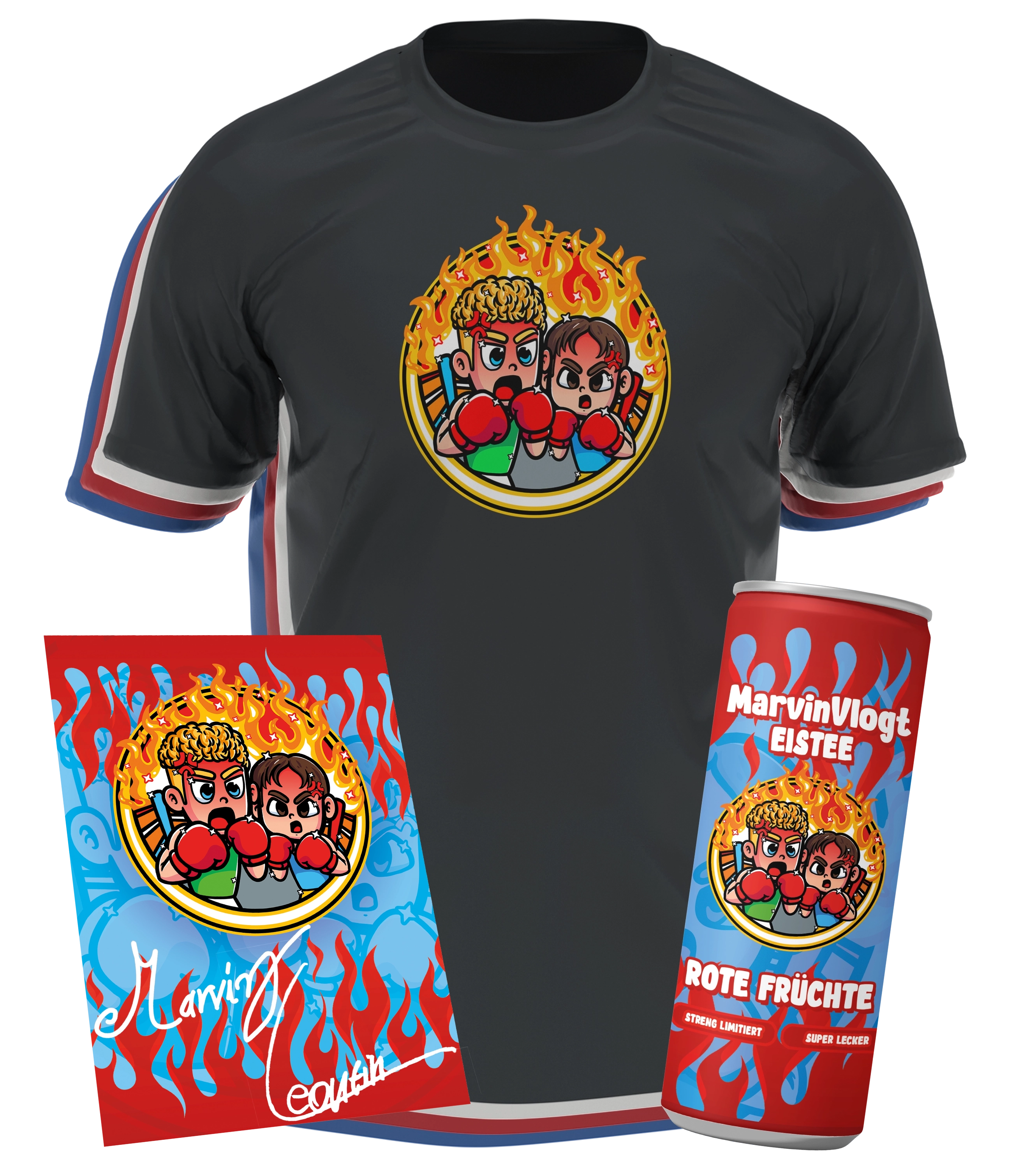 MarvinVlogt Song Bundle - T-Shirt + Drink + Autogrammkarte