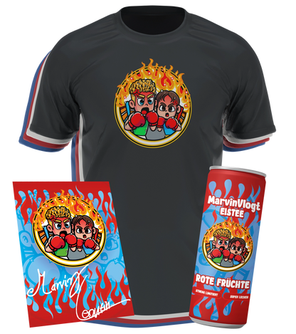 MarvinVlogt Song Bundle - T-Shirt + Drink + Autogrammkarte