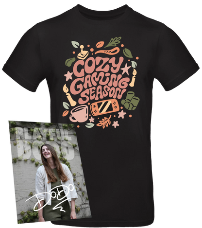 PlayfulDodo - T-Shirt + Autogrammkarte - Cozy Gaming Season - Schwarz