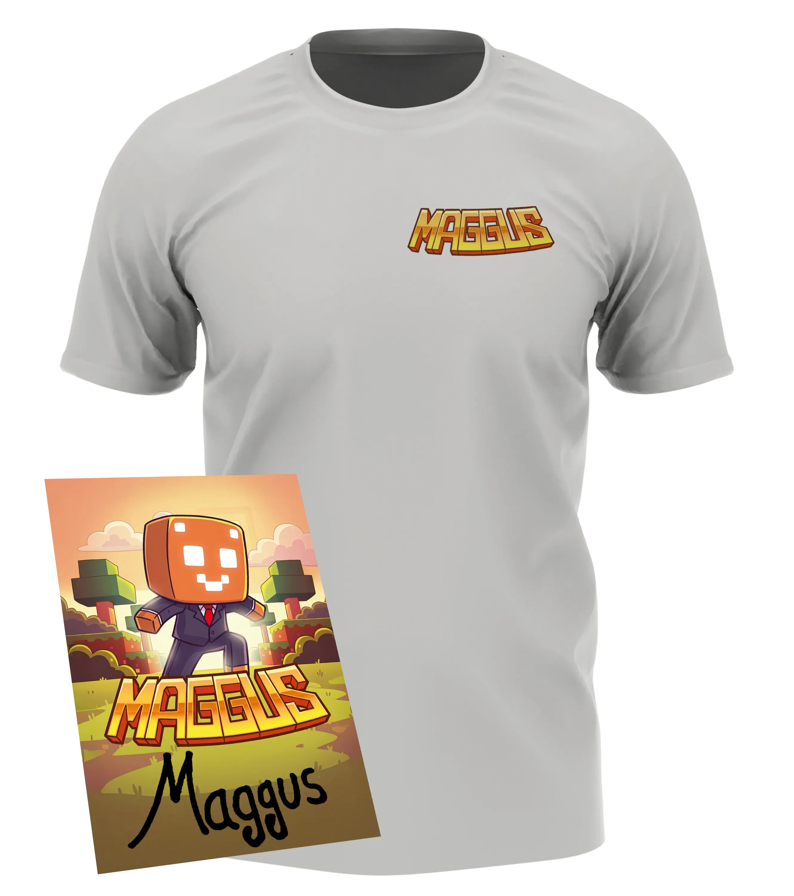 Maggus - T-Shirt mit Brustprint + Autogrammkarte