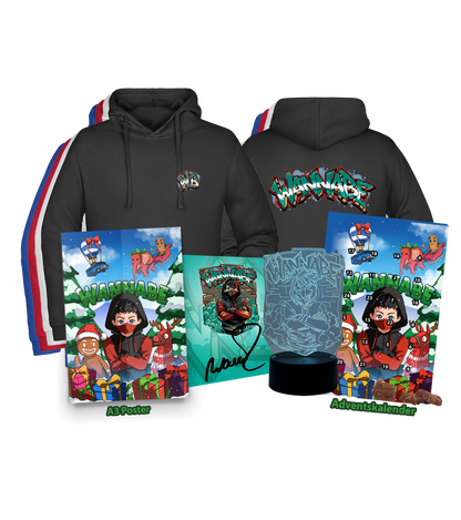 WannaBe Super Bundle - Graffiti Hoodie + Adventskalender + 3D-Lampe + Poster + Autogrammkarte