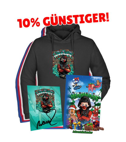 WannaBe BLACK WEEK Bundle - Logo Hoodie + Adventskalender + Autogrammkarte