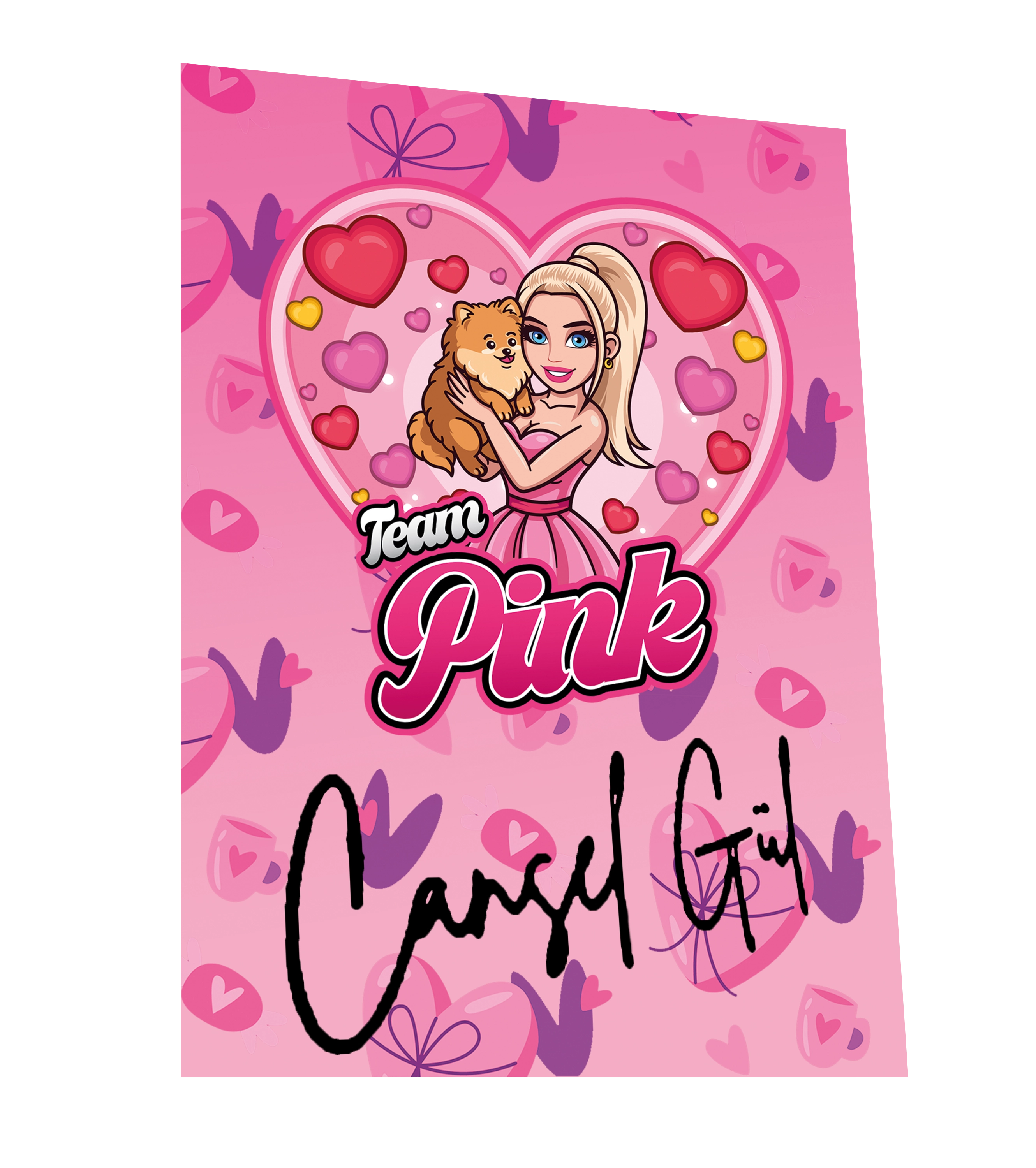 CanselGuel #TEAMPINK Valentinstag Bundle - Hoodie + Notizbuch + Gummibärchen + Autogrammkarte